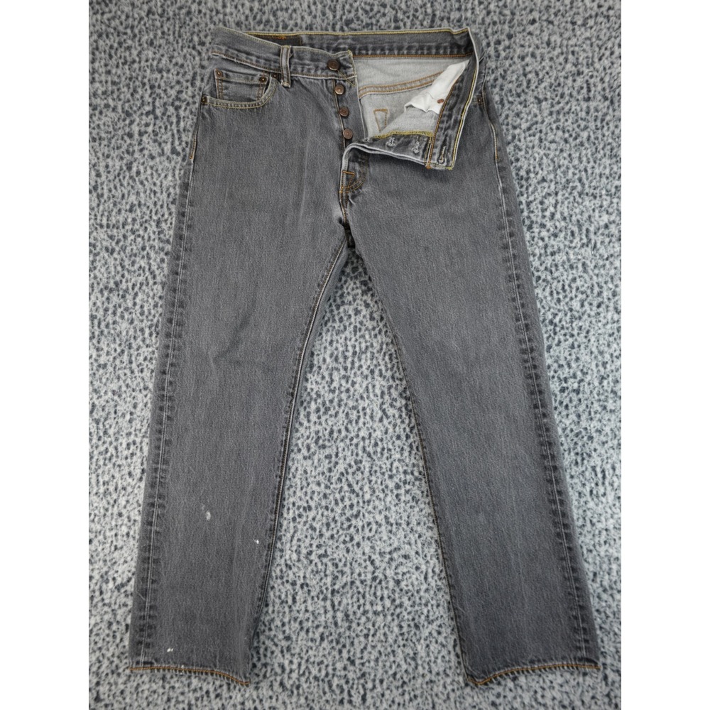 Levis 501‎ Original Fit Jeans Mens 31x30 Gray Button Fly Straight Leg Denim